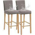 thumbnail image 1 of 2 Pieces Stretch Check Jacquard Waterproof bar Chair Covers,Removable Washable Chair Slip Cover for Short Rotating Dining Chair Back Chair bar Stool Chair (Light Gray), 1 of 7