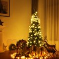 thumbnail image 4 of Gymax 6ft Snow Flocked Pencil Christmas Tree Classic Realistic PVC Needles w/ Pine Cones, 4 of 10