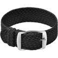 thumbnail image 1 of Bracelet Unisexe en Nylon Perlon avec Boucle Argentée en Acier Inoxydable, Noir, 22 mm, 1 of 6