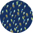 thumbnail image 1 of Ahgly Tapis Rond Lavable en Machine Intérieur Transitionnel Bleu Acier, 6 Pieds Rond, 1 of 7
