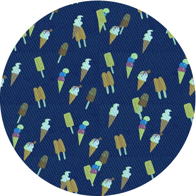 Ahgly Tapis Rond Lavable en Machine Intérieur Transitionnel Bleu Acier, 4 Pieds Rond