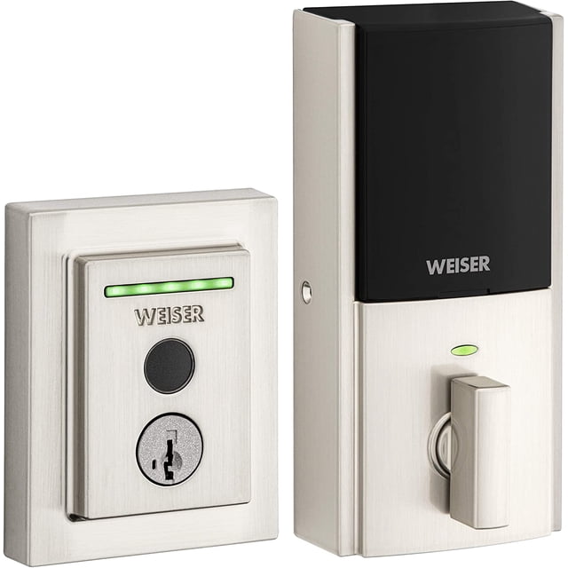 Weiser HALO Touch Fingerprint Contemporary Electronic Smart Lock WiFi, Works with Alexa and Google Assistant, COLOR: Satin Nickel, MODEL: 9GED30000-003