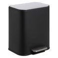 thumbnail image 1 of Kitchen Trash Can, Stainless Steel Garbage Can With Soft-Close Lid, Foot Pedal and Removable Inner Basket, Black Rectangular Small Step Waste Bin for Office Bedroom Bathroom Living Room, 1 of 8