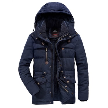 EGNMCR Jackets for Men Men's Winter Thickened Plus Size Padded Windproof Warm Cotton Padded Coat