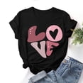 thumbnail image 1 of Styesk T-Shirts pour Femmes Saint-Valentin Graphique Décontracté Grande Taille Hauts Imprimé Cœur Hauts de Sortie Confortables Doux Col Rond T-Shirts Chandail Mode Léger Manches Courtes T-shirt, 1 of 3