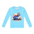 thumbnail image 4 of Pyjamas pour Garçons Ensemble de Pyjama Imprimé Dinosaure Col Rond Manches Longues Pantalon 2 Pcs Printemps Automne Pyjamas pour Enfants Bleu Clair 6 Ans-7 Ans, 4 of 5