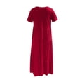 thumbnail image 5 of Robe à Manches Longues Femme Mode Estivale pour Femmes Robe Longue Ample Manches Courtes Col Rond Asymétrique à Étages Robe Longue de Plage Robe d'Été pour Femmes Robe d'Été Aguichant à Manches Longues, 5 of 5