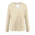 thumbnail image 4 of AherBiu Veste Légère pour Femme à Boutons, Cardigan Tricoté à Col Ras du Cou, Chandail Décontracté Ample, Manteau Léger, 4 of 5
