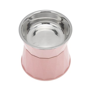 Bol en Acier Inoxydable pour Chat Bol Robuste Antidérapant Bol de Nourriture pour Chat Bol en Acier Inoxydable pour Chat Double Bol Protecteur pour Chats Chiens Rose