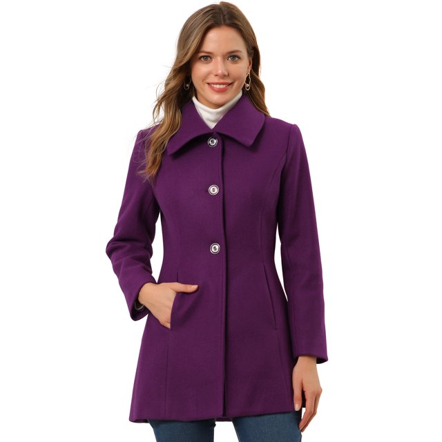 INSPIRE CHIC Manteau d'Hiver pour Femme à Col Rabattu, Boutonnage Simple, avec Poches