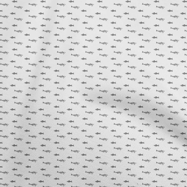 oneOone Silk Tabby White Fabric Retro Fish Craft Projects Decor Fabric Printed By The Yard 42 Inch Wide