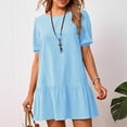 thumbnail image 1 of Gspmoly Casual Dresses for Women, Women'S Summer Loose Fits Dress Cotton Linen Round Neck Short Sleeve Dress Work Dresses for Women Weekly Deals, 1 of 6