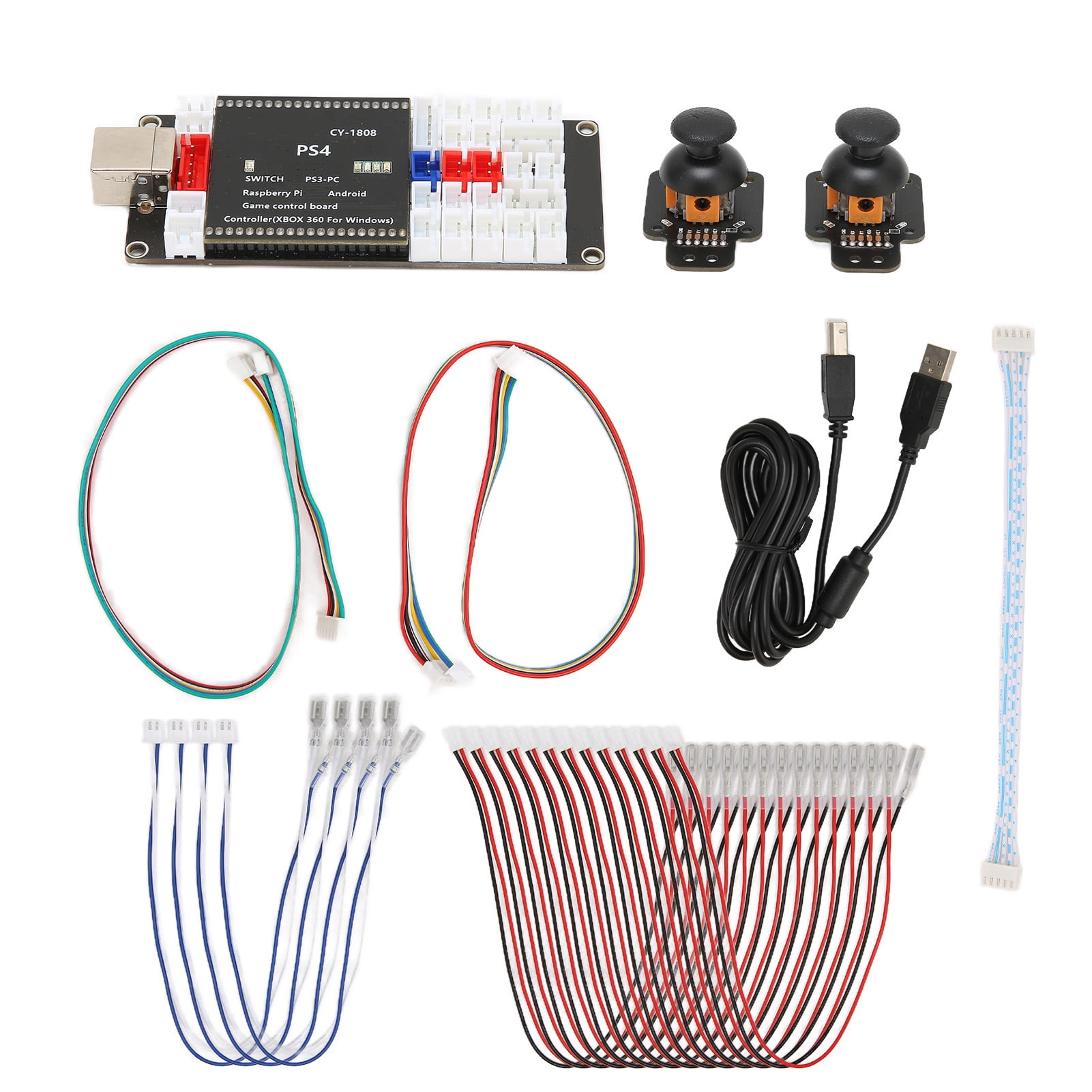 DEWIN Codeur d'Arcade Sans Délai Contrôleur de Jeu USB Carte de Code Bricolage avec Capteur de Joystick Analogique 3D pour PS4