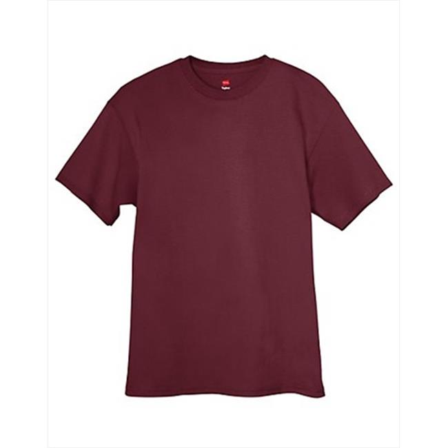 Hanes 5250 Tagless T-Shirt Size 6XL, Maroon Red