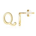 thumbnail image 4 of Boucles d'Oreilles Alphabet 26 en Or avec Finition Plaquée Or pour Femmes, 4 of 9