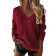 thumbnail image 1 of Kcodviy Femmes Décontracté Ample Uni Hommes Hiver Couleur Manches Longues V Thermique Hommes Chandail Col Chandail Chandail Col en V Chandail Léger Femmes inc Petite Chandails Plage Chandails pour Femmes, 1 of 5