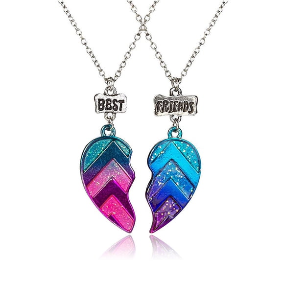 Lot de 2 Colliers d'Amitié pour Enfants, Bijoux pour Enfants, Meilleurs Amis, Pendentif pour Enfants, Cadeaux, Fête, Remise des Diplômes, Collier, Bijoux, Personnalisé, Garçons