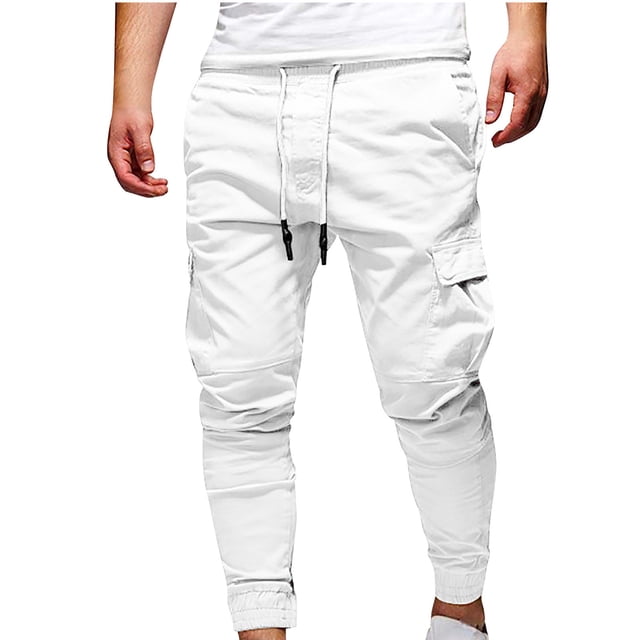 KIHOUT Mens Fashion Joggers Sports Pants - Drawstring Loose Cargo Pants Sweatpants Trousers