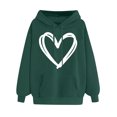thumbnail image 1 of DPTALR Women's Comfortable Sweater Heart Pattern Printed Women's Hooded Pocket Drawstring Sweater, 1 of 4