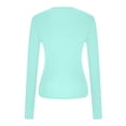 thumbnail image 4 of Timegard Hauts de Sortie pour Femmes Col Ras du Cou Manches Longues Ajusté Blouse Unie Décontractée Confortable T-Shirt Hauts, 4 of 5