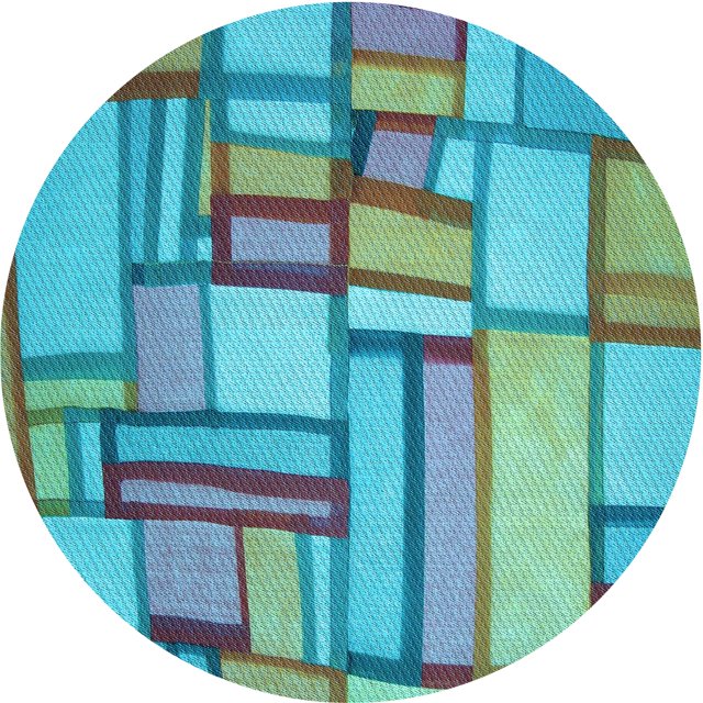 Ahgly Company Tapis de Zone Rond Vert Transitionnel pour Intérieur Lavable à la Machine, 8 Pieds Rond