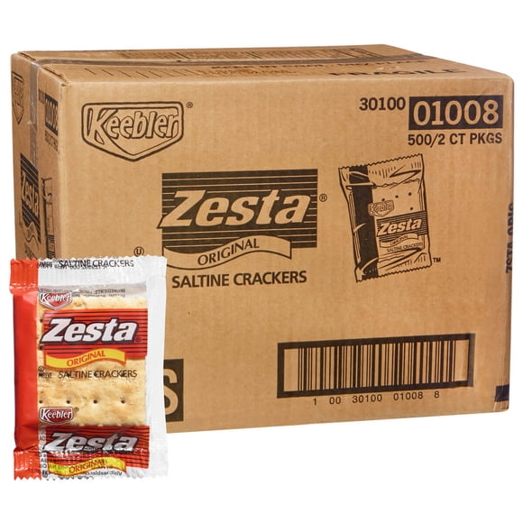 Kellogg’s Zesta Salted Soda Crackers, Portion Packs 2ct, 500 Units/Case – Individually Wrapped Saltine Crackers for Foodserviceers, Portion | 2UN/unité, 500 unités/caisse