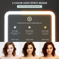 thumbnail image 3 of Miroir de Maquillage de Voyage Rechargeable, Miroir de Maquillage de Voyage Portable Éclairé avec Modes de Couleur, à Intensité Réglable, Miroir Compact de Table à DEL pour Coiffeuse avec Écran Tactile, 3 of 9