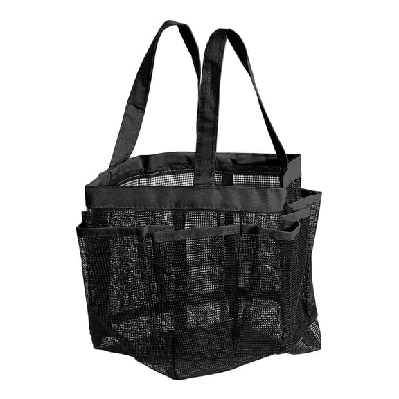 Unique Bargains Sac Fourre-Tout de Rangement pour Articles de Toilette, Pochette en Maille à Séchage Rapide, Suspendu pour Douche, Noir