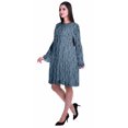 thumbnail image 3 of Moomaya Robe d'Été Fluide à Manches Longues Imprimée pour Femmes, Longueur Genou, Évasée, 3 of 6