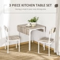 thumbnail image 4 of HOMCOM Foldable Dining Table Set for 2, Kitchen Table with 2 Chairs, 4 of 10