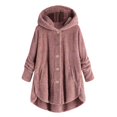 thumbnail image 1 of Womens Cardigan Plus Size Button Plush Tops Hooded Loose Cardigan Wool Coat Winter Jacket Navy Xl, 1 of 7