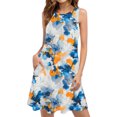 thumbnail image 2 of Ovzne Robes Grande Taille pour Femmes aux Formes Robe Femme Décontractée Ample d'Été Robe Imprimée Sans Manches Ensemble Haut/chemise à Col en V Robe de Printemps Imprimée Liquidation, 2 of 7