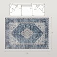 thumbnail image 3 of HOMCOM 5x7 Area Rug, Vintage Machine Washable Rug for Living Room, Blue, 3 of 10