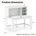 thumbnail image 3 of Gymax Home Office Computer Desk Study Table Writing Workstation Hutch Cable Hole White, 3 of 10