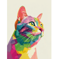 thumbnail image 1 of Colorful Abstract Cat Portrait Canvas Wall Art 15.75x11.81 Inches, 1 of 8