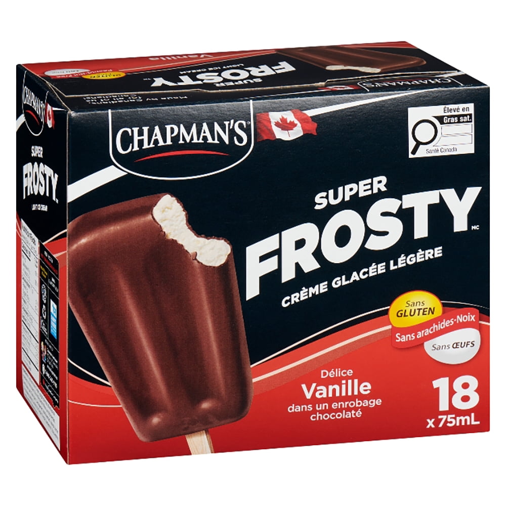 Chapman's Super Frosty Barres de Crème Glacée Légère en Boîte 18 x 75mL
