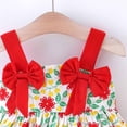 thumbnail image 4 of B91xZ Robe Chemise Tunique Basique d'Été Sans Manches en Coton à Fleurs pour Fille, Rouge 2-3 Ans, 4 of 5
