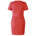 thumbnail image 5 of Cameland Women's Casual Neck Ruched Stretchy T Shirt Short Mini Dress, 5 of 5