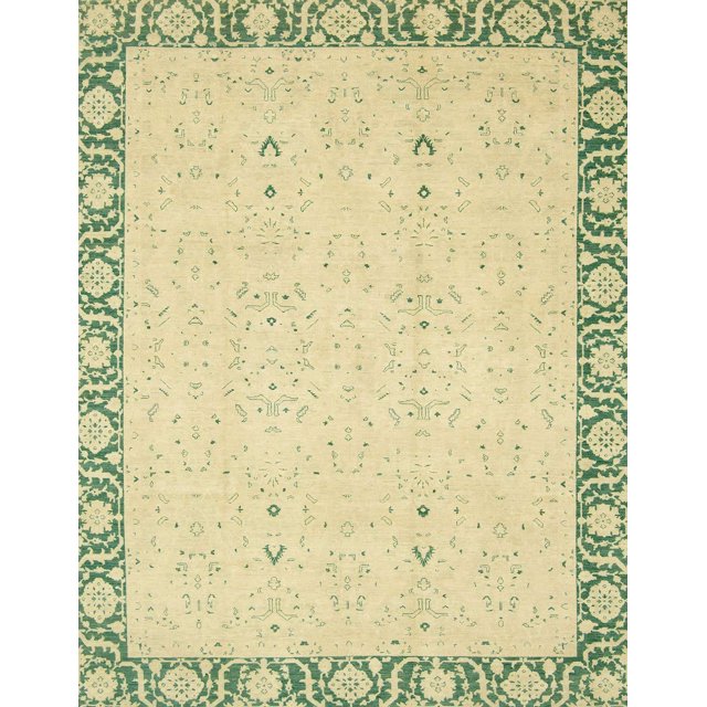 Ahgly Company Indoor Rectangle Abstract Avocado Green Oriental Area Rugs, 8' x 12'