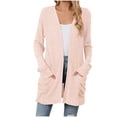 thumbnail image 1 of Yuyuzo Cardigan for Women 2024 Fall Ribbed Knit Sweater Open Front Long Sleeve Outwear with Pockets, 1 of 6