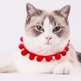 thumbnail image 4 of CBFFDC Cat Necklace Handmade Beautiful Fake Pearl Decor Fur Ball Pet Dog Collar Pet Neck Circle, 4 of 7