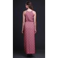 thumbnail image 2 of Bimba Ikat Ladies Crew Neck Waist String Print Maxi Dress with Side Slits Summer Wear-XX-Large, 2 of 6