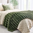 thumbnail image 4 of Better Homes & Gardens Green Channel Faux Fur Oversized Throw, 50" x 72", 4 of 5