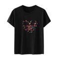 thumbnail image 4 of EQWLJWE Femmes Tops Oversize Graphique Print Tee Shirt en Vrac Manches Courtes Col Rond Épaule Décontractée Tee-Shirt Dégagement, 4 of 7