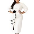 thumbnail image 1 of Women's Frilled 3D Flower Ruffle Bodycon Dress Pleated Casual Mini Swing Dresses, 1 of 4