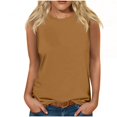 thumbnail image 1 of Yuyuzo Camisoles Sans Manches pour Femmes Débardeurs à Col Rond T-Shirts d'Été de Couleur Unie T-Shirts Amples Basiques, 1 of 4
