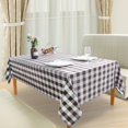 thumbnail image 3 of Checkered Tablecloth Rectangle - Stain Resistant, Waterproof and Washable Table Cloth Gingham for Outdoor Picnic, Holiday Dinner, 60 x 120 Inch, Coffee and White, 3 of 6