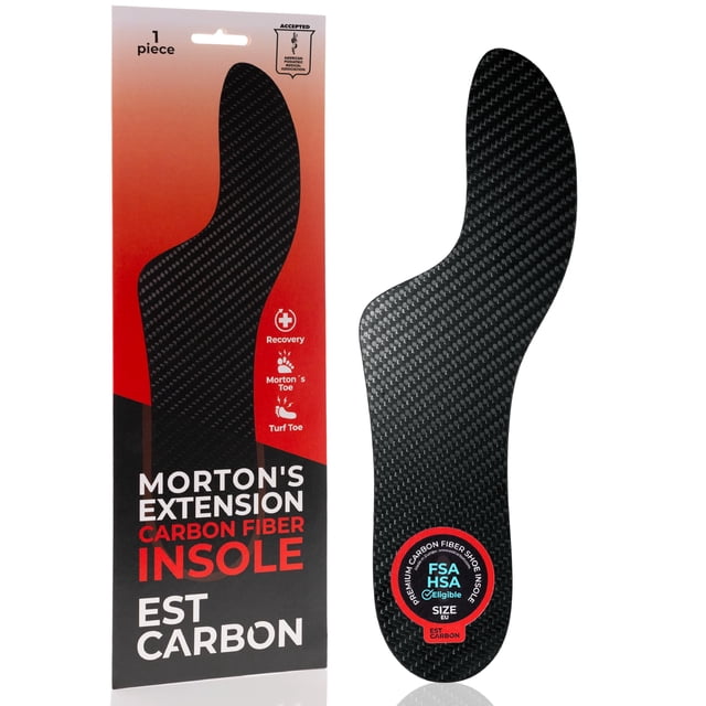 Semelle Intérieure en Fibre de Carbone Mortons Extension 1 Pce / Admissible FSA / Insert de Chaussure Rigide Orthopédique Mortons Extension, Semelle Intérieure en Carbone, Insert Composite pour Gros Orteil pour Hallux Rigidus, Gazon Synthétique