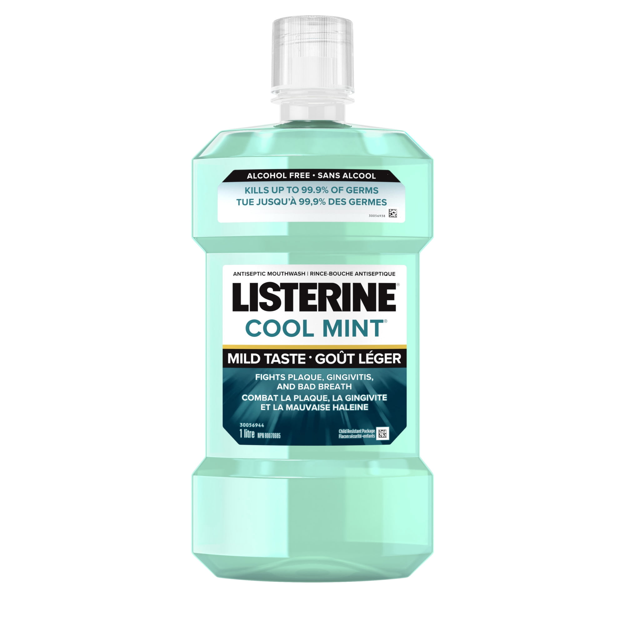 Listerine Zero Rince-Bouche Antiseptique à la Menthe Douce, Sans Alcool 1 Litre