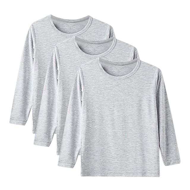 DXOUPM Chandails à Manches Longues pour Filles Col Ras du Cou Lot de 3 Chandail Léger Confortable T-Shirt Doux